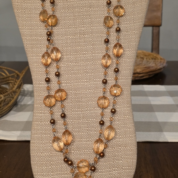 Jewelry - Vintage Gold and Copper Beaded Necklace